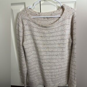 LOFT Women's Speckled Knit‎ Sweater Cozy Neutral Pullover Casual Size M